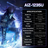 Viewplus AIZ-1235U 24 inch All-in-One Desktops PC | Intel Core i5-1235U | 16GB DDR4 RAM | 512G M.2 SSD | White Desktop Computer