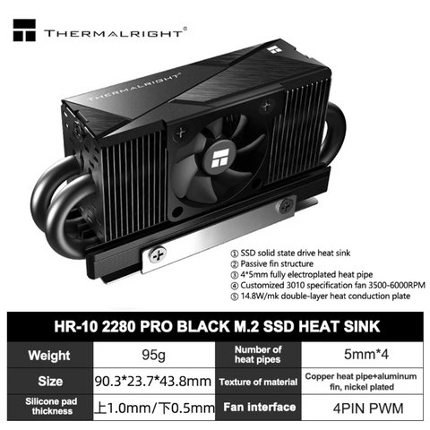 Thermalright HR-10 2280 PRO Black SSD M.2 Heatsink