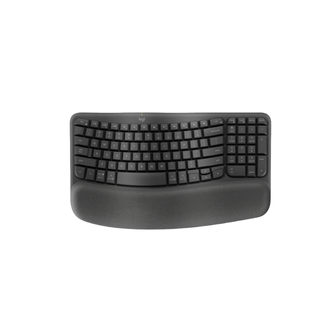 Logitech Wave Keys Ergonomic Bluetooth Wireless Keyboard with Cushioned Palm Rest ( Black 920-012281 | White 920-012282 )