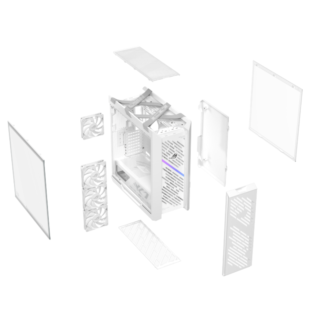 Asus ROG Strix Helios II GX601S EATX Mid-Tower PC Gaming Case with Dual Tempered Glass Side Panels (Black | White)