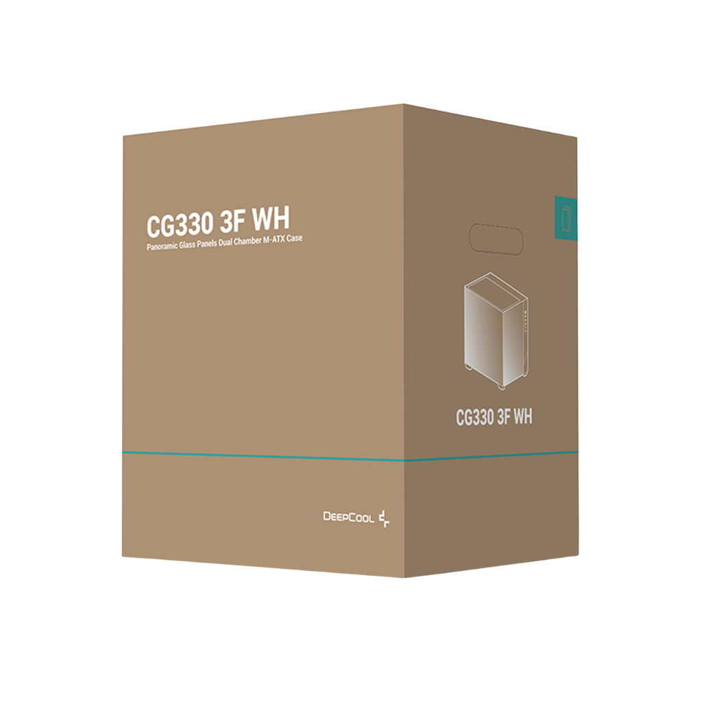 DeepCool CG330 3F Panoramic Glass Panel Dual Chamber M-ATX PC Case (Black R-CG330-BKNGM3-G | White R-CG330-WHNGM3-G)