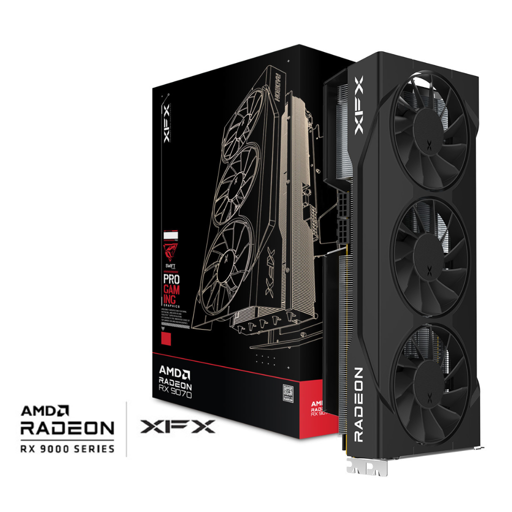 XFX Swift RX 9070 GRE 12GB BLACK GDDR6 Triple Fan RX-97GRE29B7 Graphics Card