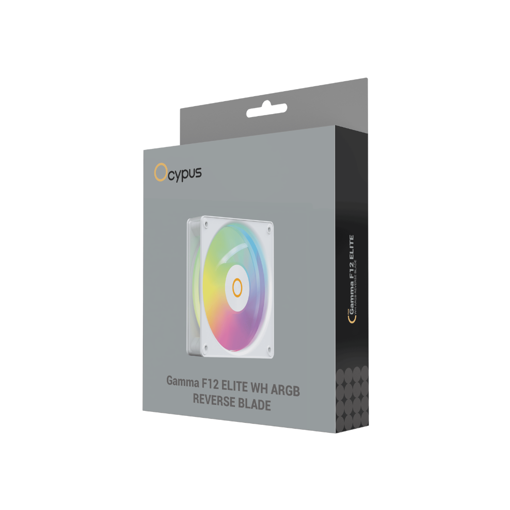 Ocypus Gamma F12 Elite White 120mm Reverse ARGB PWM Transparent Fan GAMMA-F12-WH1AM01E-GL