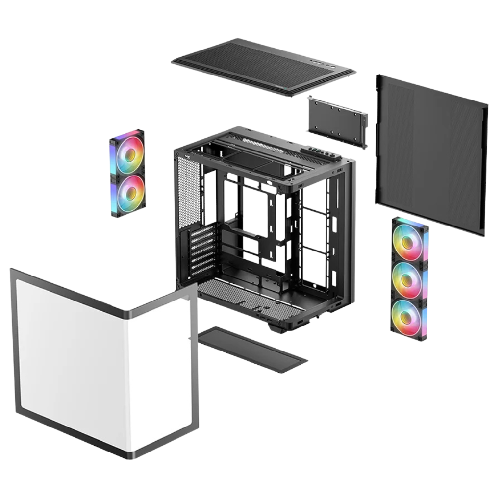 DeepCool CG590U 5F Panoramic Seamless Single-Curve Glass ATX PC Case Black R-CG590U-BKAGA5-G