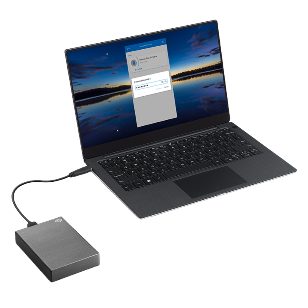 Seagate One Touch 5TB Portable HDD with Password Protection Space Gray