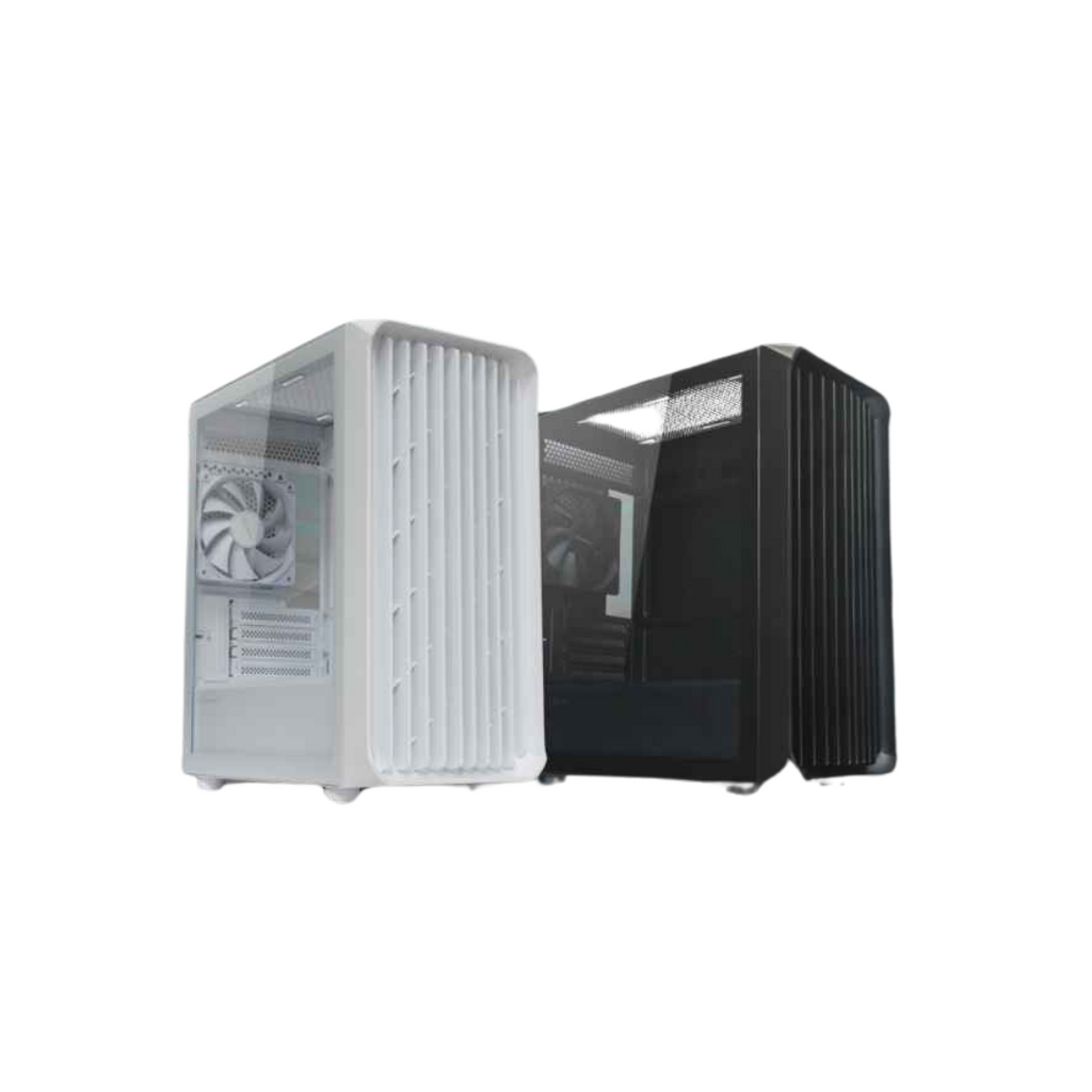 Tecware Flow M TG mATX Case (with 4X120mm Fan) Black | White