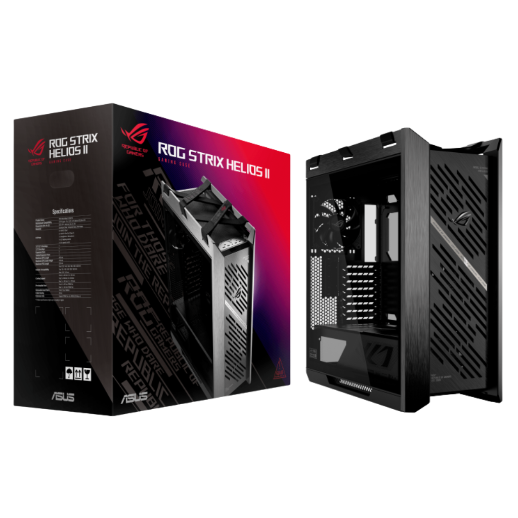 Asus ROG Strix Helios II GX601S EATX Mid-Tower PC Gaming Case with Dual Tempered Glass Side Panels (Black | White)