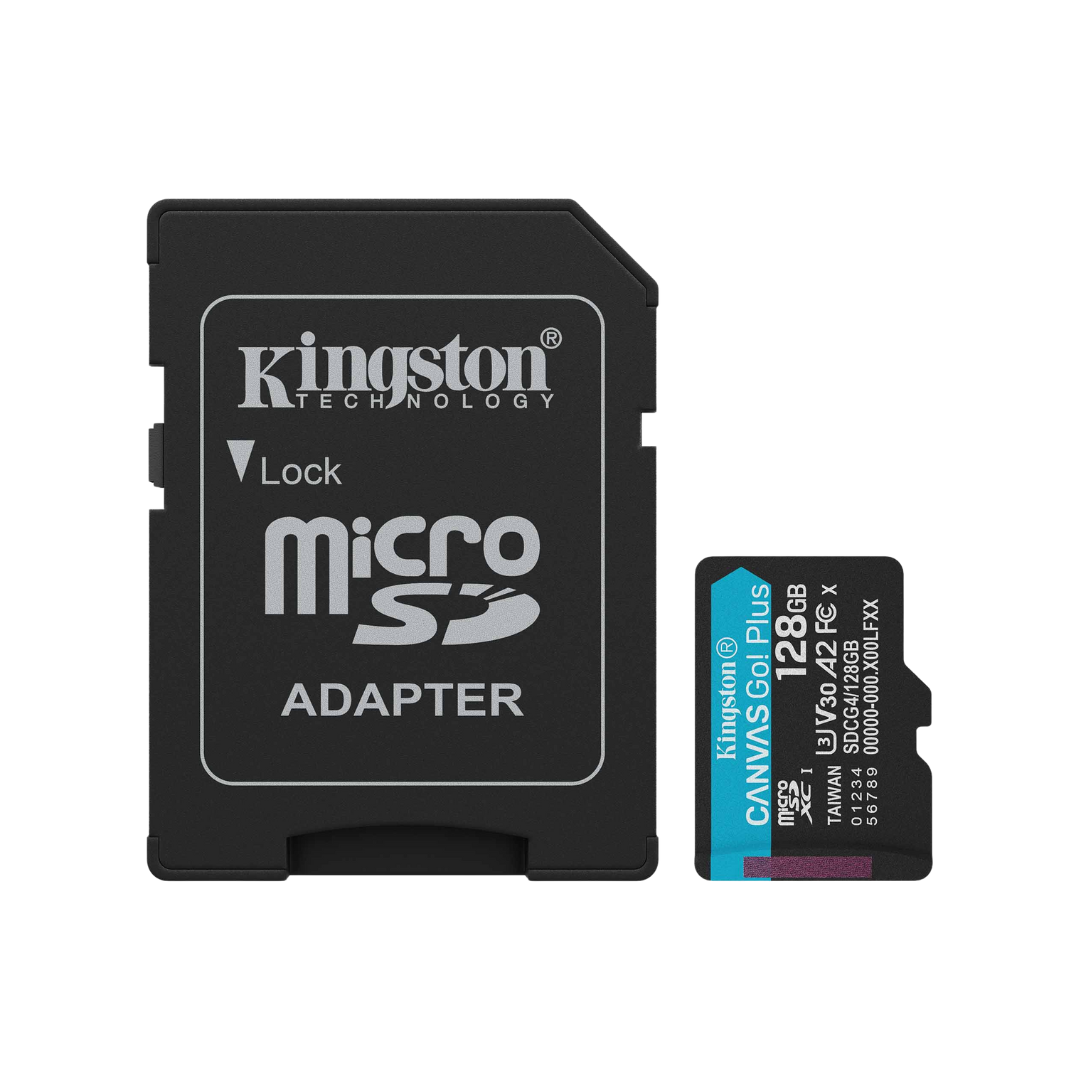 Kingston Canvas Go! Plus 128GB SDCG4/128GB 170MB/s Read MicroSD Memory Card with SD Adapter