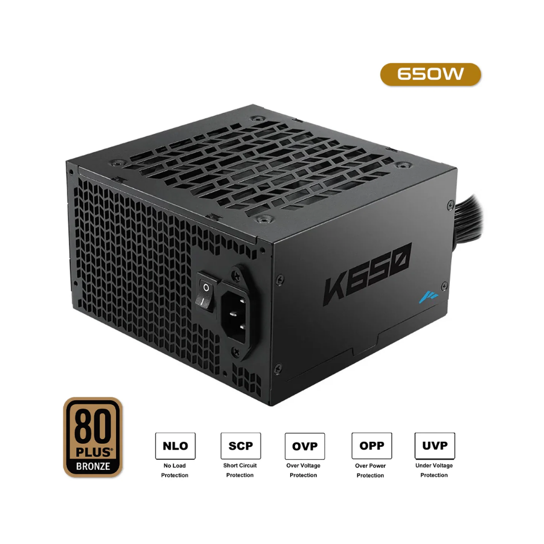 Sama K650 Black 650W 80+ Bronze ATX 2.52 Non-Modular Power Supply K0650-BKBFWA25-US