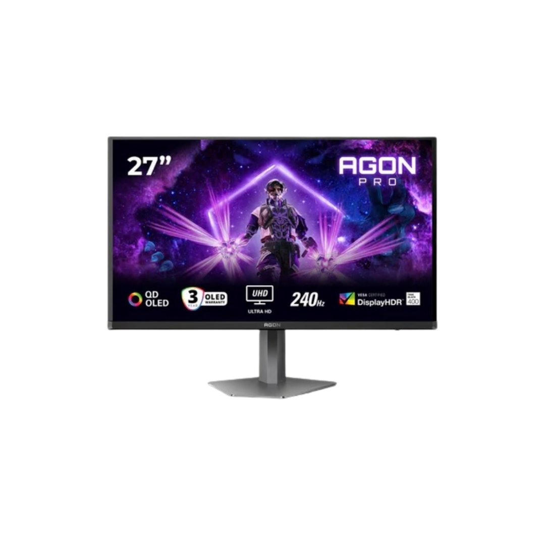 AOC Agon Pro AG276UZ 27" Dual Mode @ 240Hz UHD (3840x2160) / @ 480Hz FHD (1920x1080) 0.3ms MPRT Fast IPS Gaming Monitor with Tilt, Pivot, Swivel & Height Adjustment (Black/Grey)