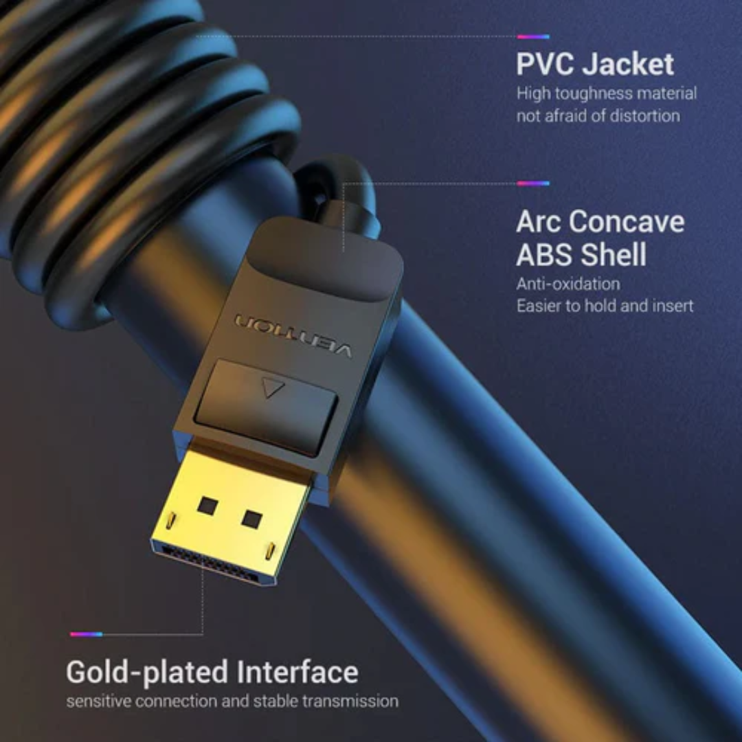 Vention Displayport Cable Male to Male 4K 60Hz (5-Meters HAKBJ/10-Meters HAKBL)