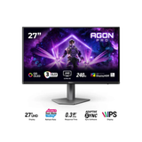 AOC Agon Pro AG276UZ 27" Dual Mode @ 240Hz UHD (3840x2160) / @ 480Hz FHD (1920x1080) 0.3ms MPRT Fast IPS Gaming Monitor with Tilt, Pivot, Swivel & Height Adjustment (Black/Grey)