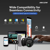 Hiksemi HS-ESSD ELITE 1TB Grey USB 3.2 Gen2 x2 Up to 1050MB/s Read & 1030MB/s Write Type-C Portable SSD