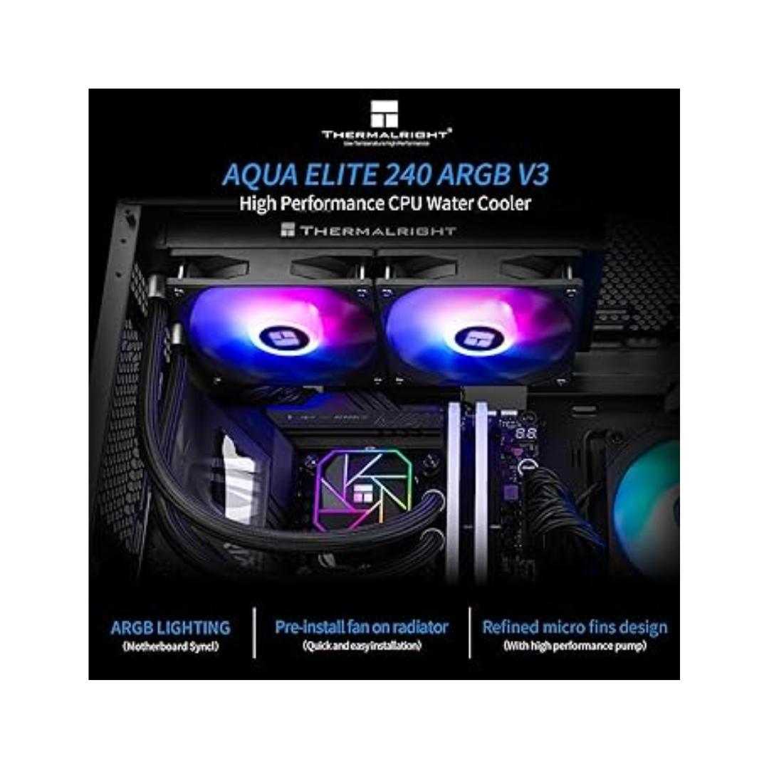 Thermalright Aqua Elite 240 V3 ARGB Black TL-C12B-SV2 CPU Liquid Cooler