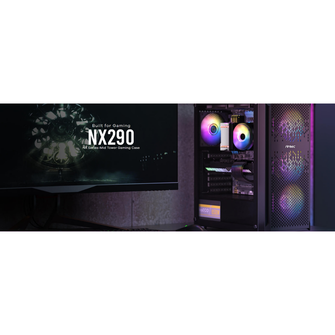 Antec NX290 Mesh TG ATX Case 3*120mm RGB +120mm