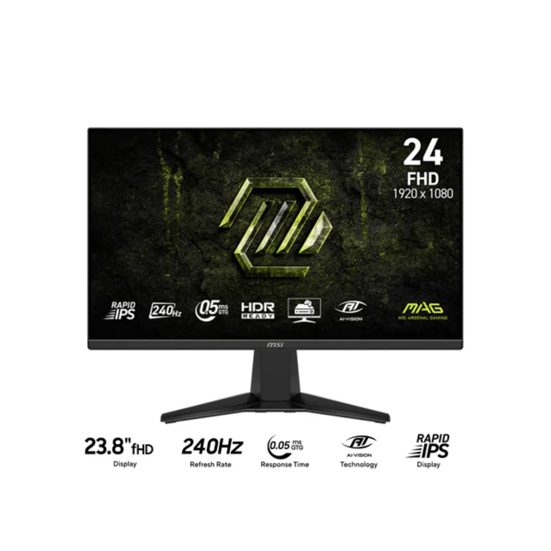 MSI MAG 245F X24 23.8" IPS 240Hz FHD 1920x1080 0.5ms (GtG, Min.) Rapid Flat Gaming Monitor with Tilt Adjustment
