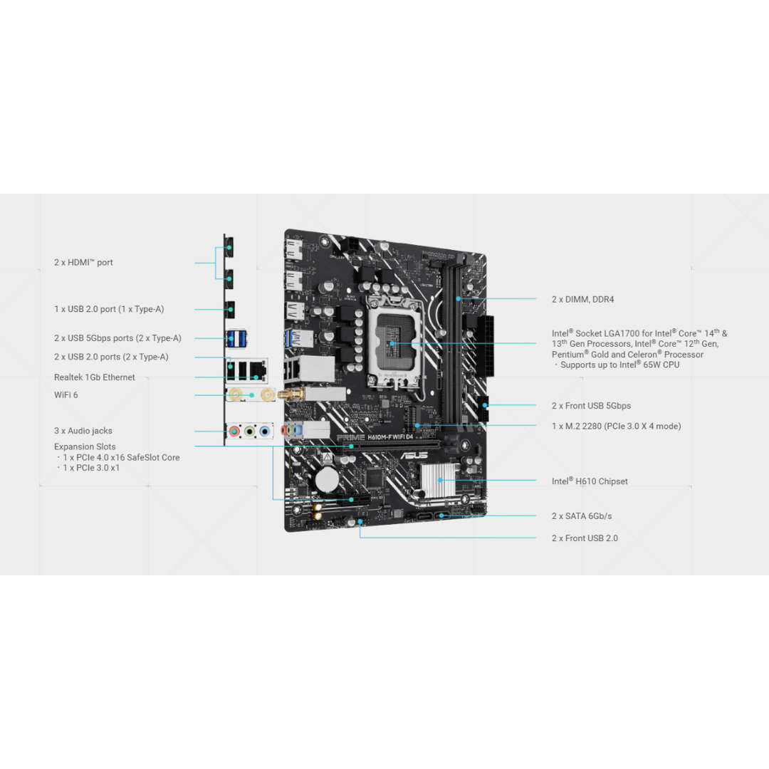 Asus PRIME H610M-F WiFi D4 LGA 1700 Motherboard