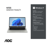 AOC N156P25-F7D4G/71 (Dark Grey) Laptop 15.6″ FHD IPS | R5 7430U | 16GB DDR4 RAM | 512GB NVMe | Radeon Graphics | Windows 11 Pro | Mouse + Mousepad + Sleeve