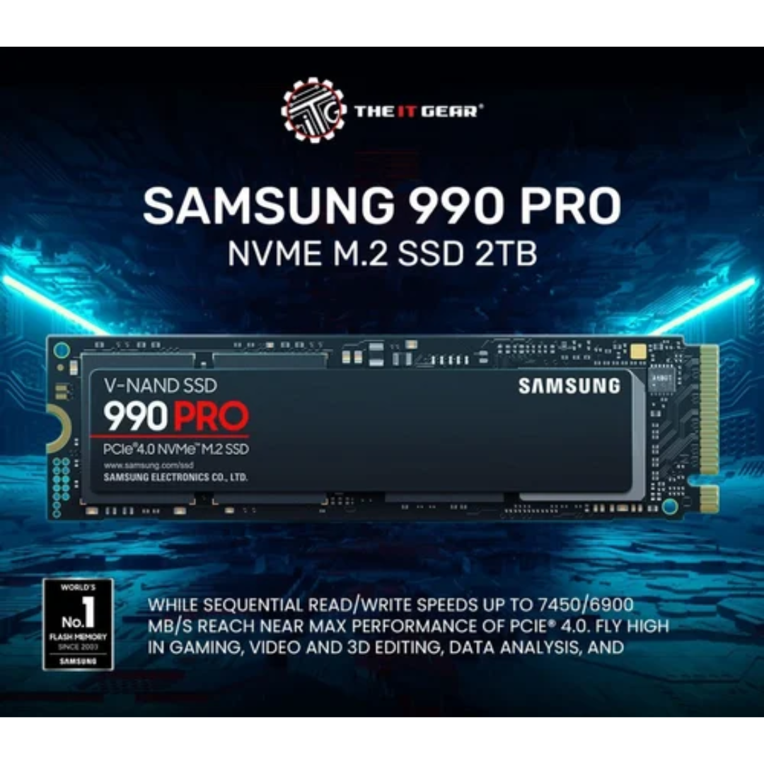 Samsung 990 PRO SSD 2TB Gen 4.0 x4 NVMe Internal Solid State Drive (SSD) MZ-V9P2T0BW