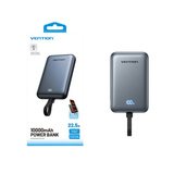 Vention 10000mAh 22.5W Magnetic Wireless Powerbank (1xUSB-C, 1xUSB-A) Gray FKQH0-TY