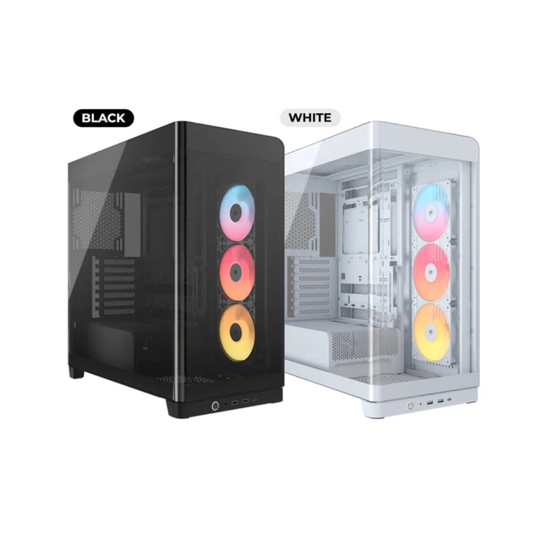 Corsair Frame 4500X RS-R ARGB Panoramic Glass Mid-Tower PC Case w/ 3x RS120-R ARGB Fans (Black | White)