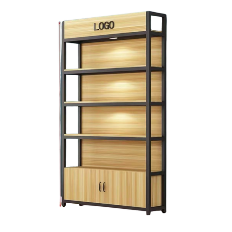4-Layer Display Shelf Rack with Cabinet