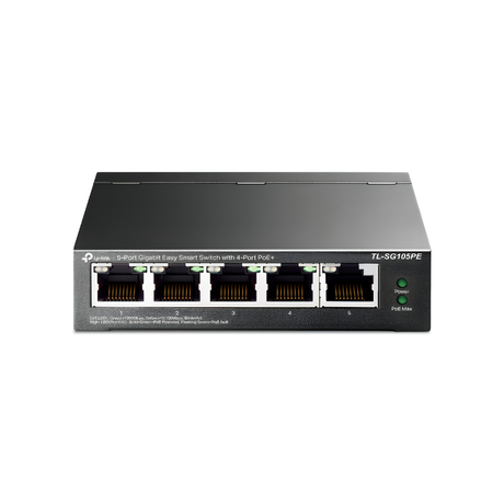 TP-Link TL-SG105PE 5-Port Gigabit Easy Smart Switch with 4-Port PoE+ Desktop Network Ethernet Switch Hub for Internet