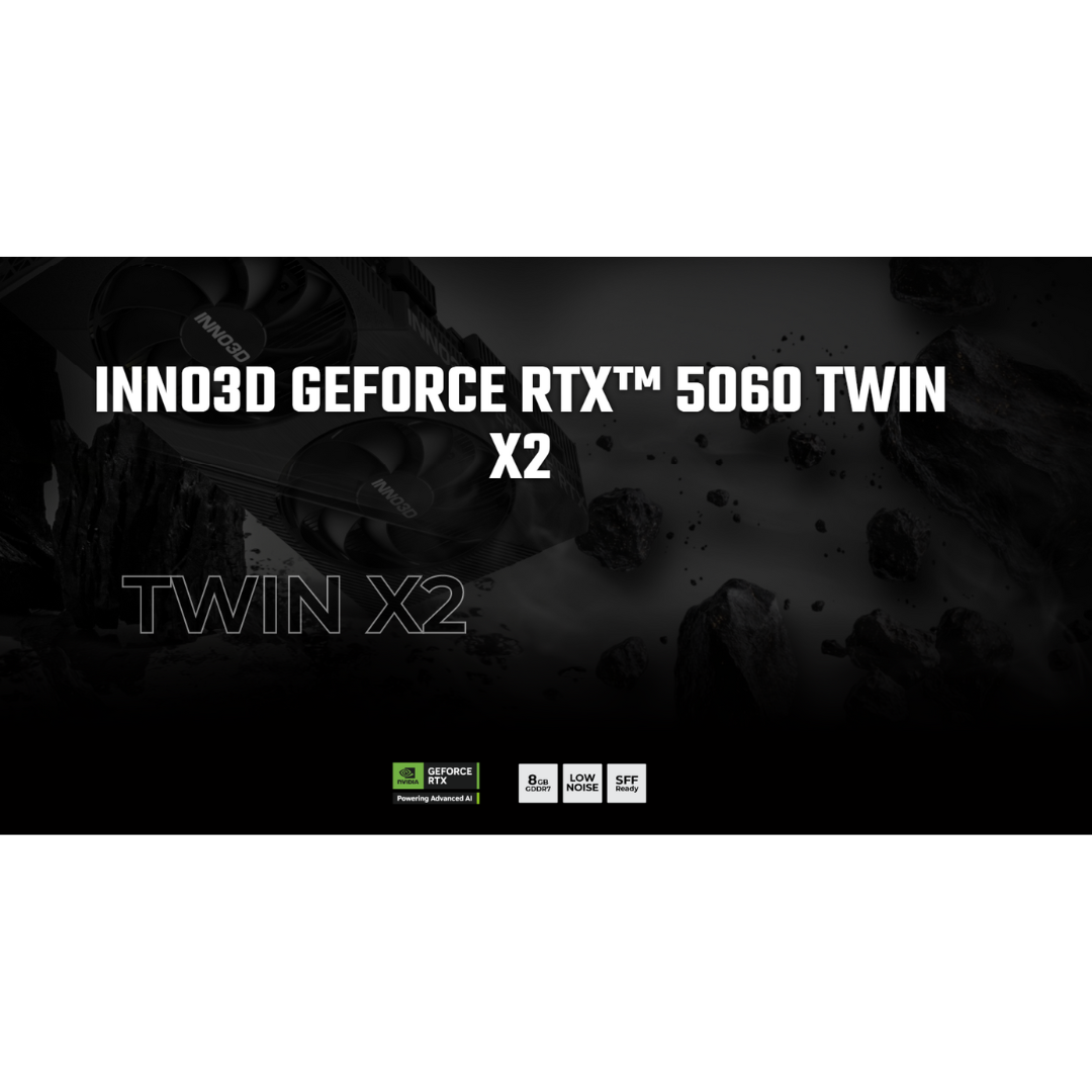 Inno3D RTX 5060 Twin X2 8GB GDDR7 Graphics Card N50602-08D7-195071N