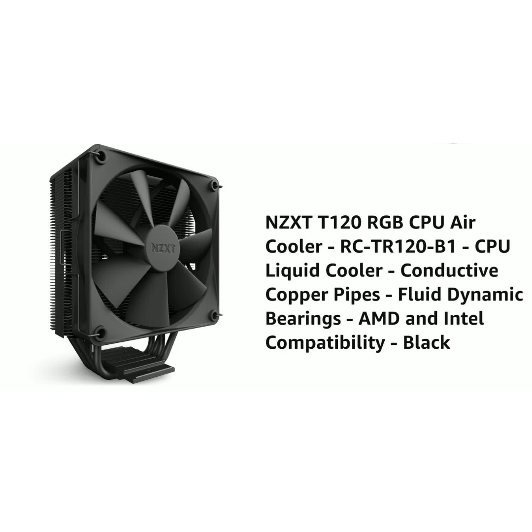 NZXT T120 RGB Black CPU Air Cooler RC-TR120-B1