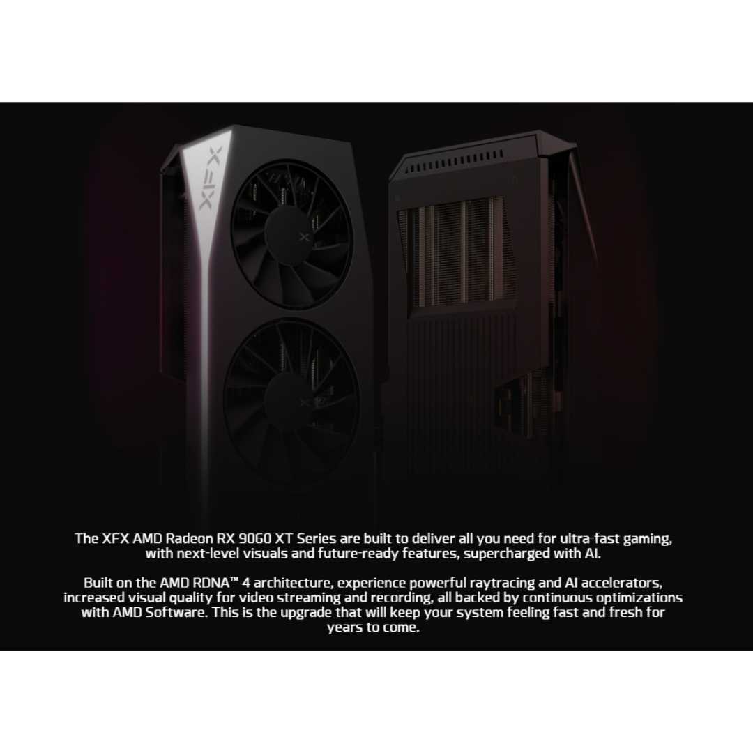 XFX Swift RX 9060 XT Pro Gaming OC 16GB Triple Fan GDDR6 (Black RX-96TS316B7/White RX-96TS316W7) Graphics Card