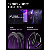 Asiahorse Hydrus ARGB PSU Extension Cable 24PIN 30CM Motherboard (Black/White)