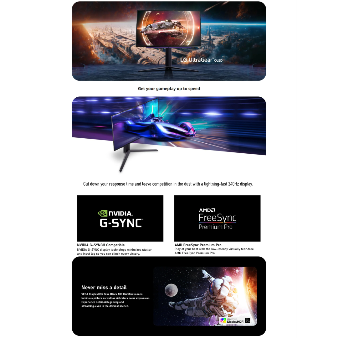 LG 27GS95QE-B 27" 240Hz 0.03ms GTG (2560x1440) OLED HDR Ultragear Gaming Monitor