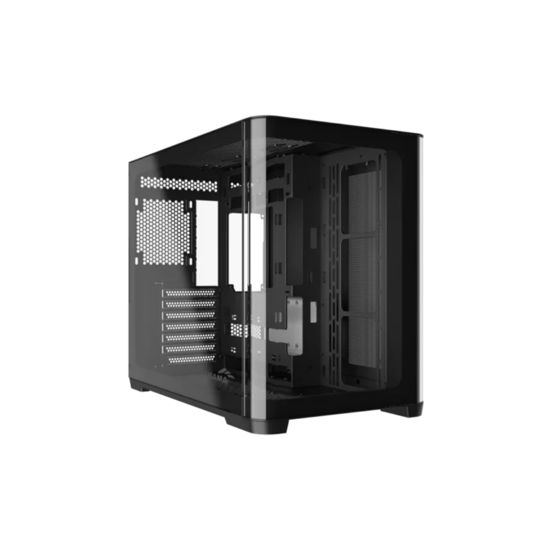 Sama V60E Black Dual-Chamber TG ATX MidTower Case V60E-BKADA0X1-GL