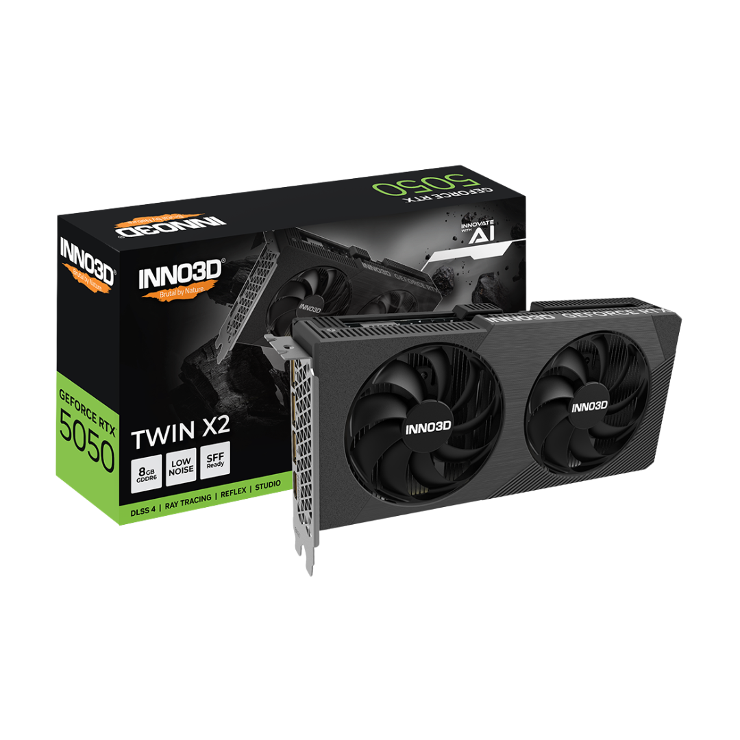 Inno3D RTX 5050 Twin X2 SFF 8GB GDDR6 Graphics Card N50502-08D6-174071N
