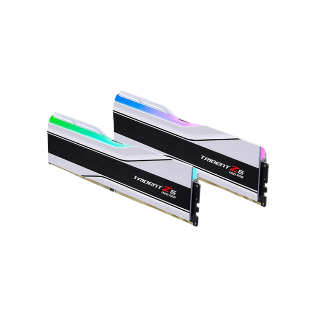 G.Skill Trident Z5 Neo RGB 32GB 2x16GB DDR5 6400MT/s CL30-39-39-102 1.40V AMD EXPO Desktop Memory (White) F5-6400J3039G16GX2-TZ5NRW