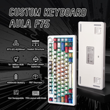 Aula F75 Mechanical Keyboard 75% 80 Key RGB Tri-Mode Wired Bluetooth 2.4G Gasket Structure Hot-swap Gaming Keyboard