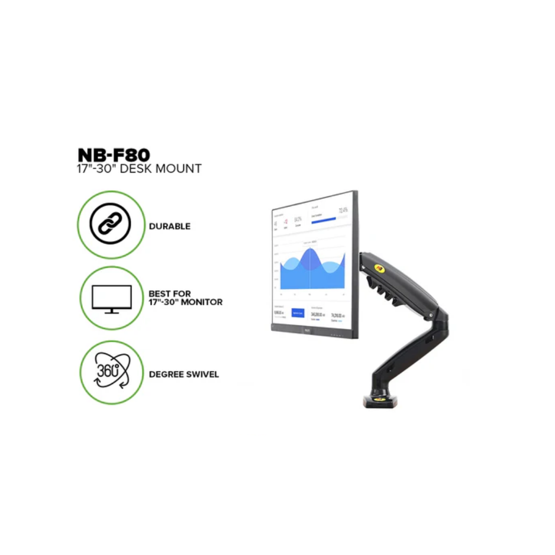 North Bayou F80 Single Deskmount 17-30" (75x100) 2-9kg ( No Box )