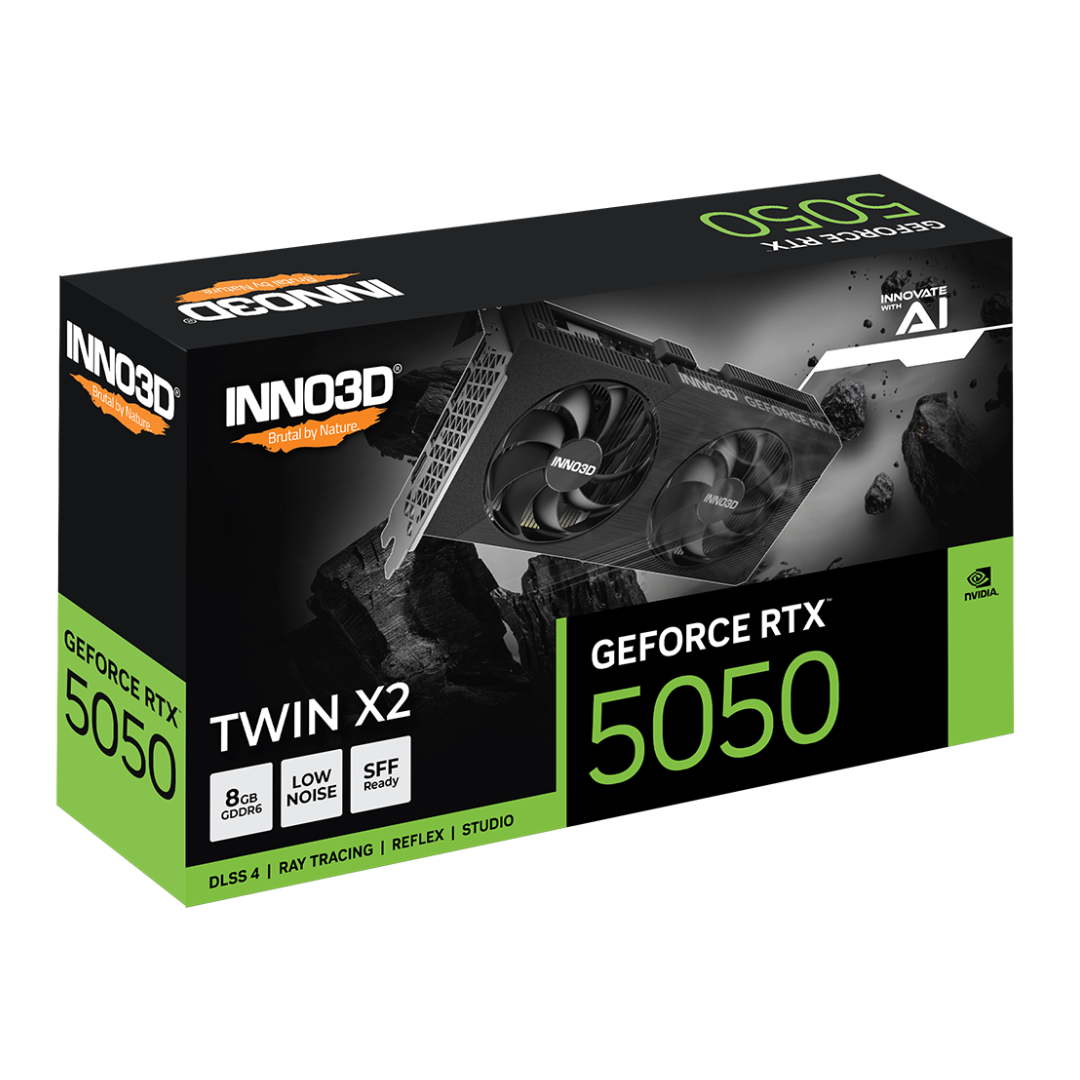 Inno3D RTX 5050 Twin X2 SFF 8GB GDDR6 Graphics Card N50502-08D6-174071N