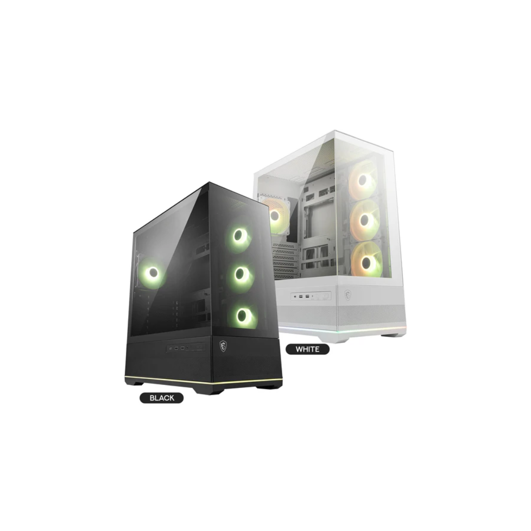 MSI MAG Pano 110R PZ Micro-ATX Mid Tower Tempered Glass Gaming Case (Black | White)