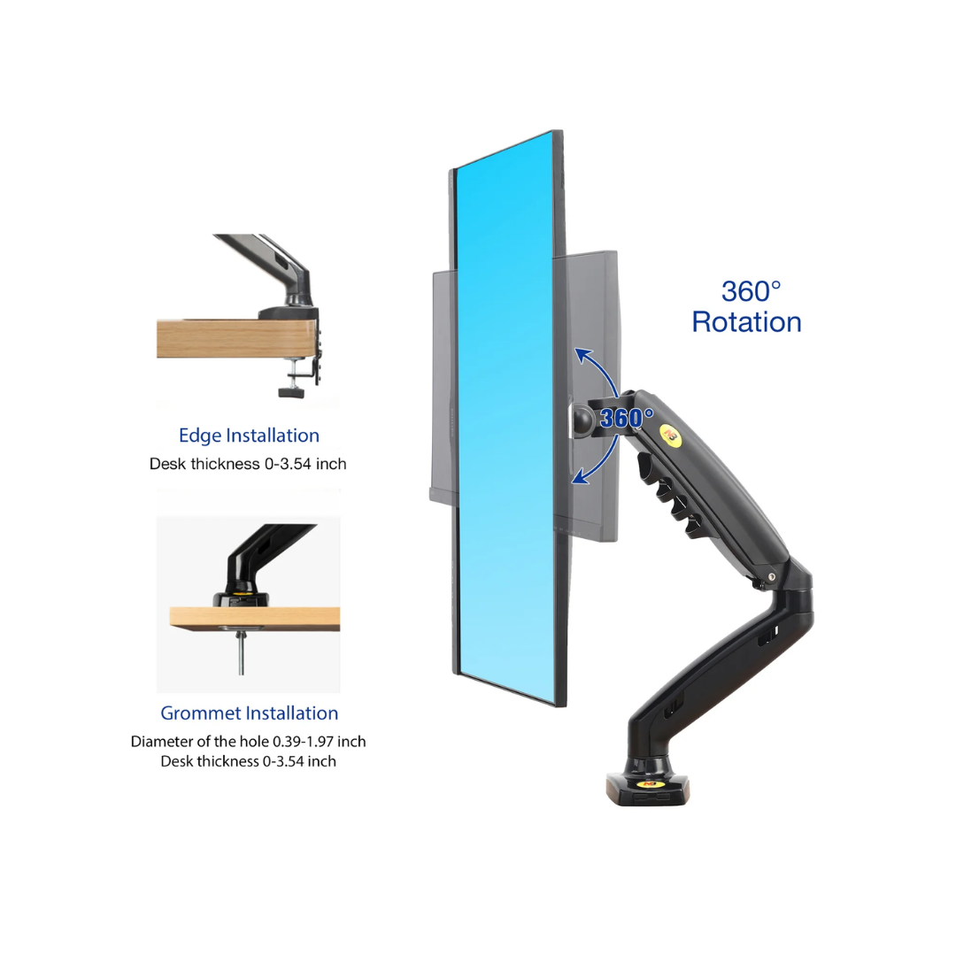 North Bayou F80 Single Deskmount 17-30" (75x100) 2-9kg ( No Box )