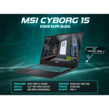 MSI Cyborg 15 A13UCK-833PH Gaming Laptop | 15.6" FHD 144HZ IPS | Intel Core i5-13420H | 8GB DDR5 RAM | 512GB SSD | RTX 3050 4GB | Windows 11 | MSI Backpack