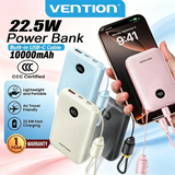 Vention 10000mAh 22.5W PowerBank USB-C+USB-C/USBC/USBA ( Black FKAB0-C-TY | Beige FKAN0-C-TY )