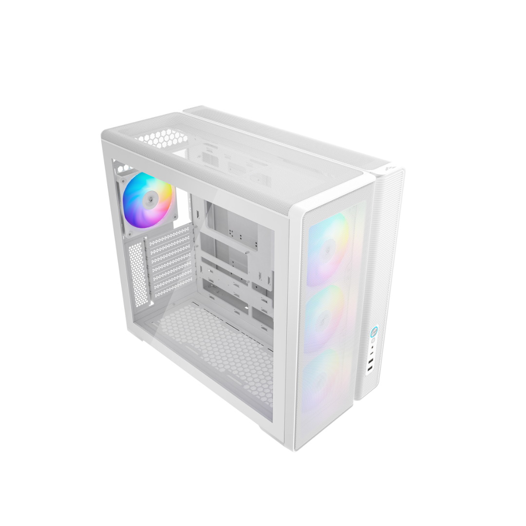 Sama S50 Dual-Chamber TG ATX MidTower Case + 4 ARGB Fans  USB-C