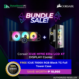 Corsair iCUE H170i Elite LCD XT Display Cooler + Corsair iCUE 7000X RGB BLACK TG Full Tower Case