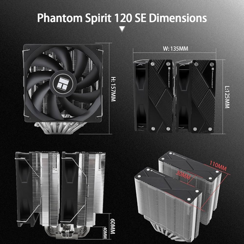 Thermalright Phantom Spirit 120 SE ARGB TL-C12BS-V2x2 CPU Air Cooler
