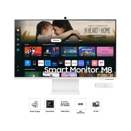 Samsung LS32DM801UEXXP 32" VA 60Hz 4K 3840x2160 4ms GTG HDR10 Smart Monitor w/ 4K AI Upscaling