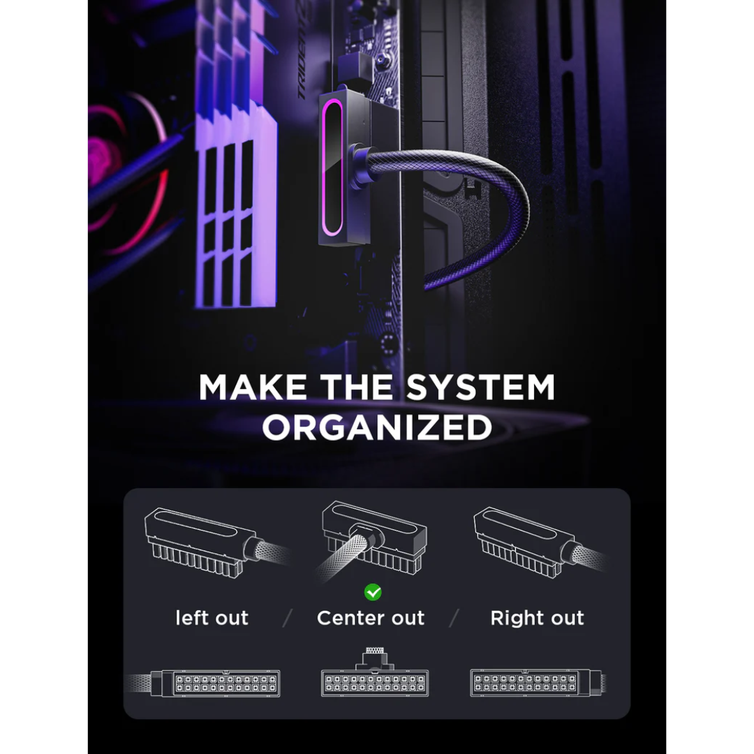 Asiahorse Hydrus ARGB PSU Replacement Cable 16PIN 50cm GPU Model A ( Black | White )