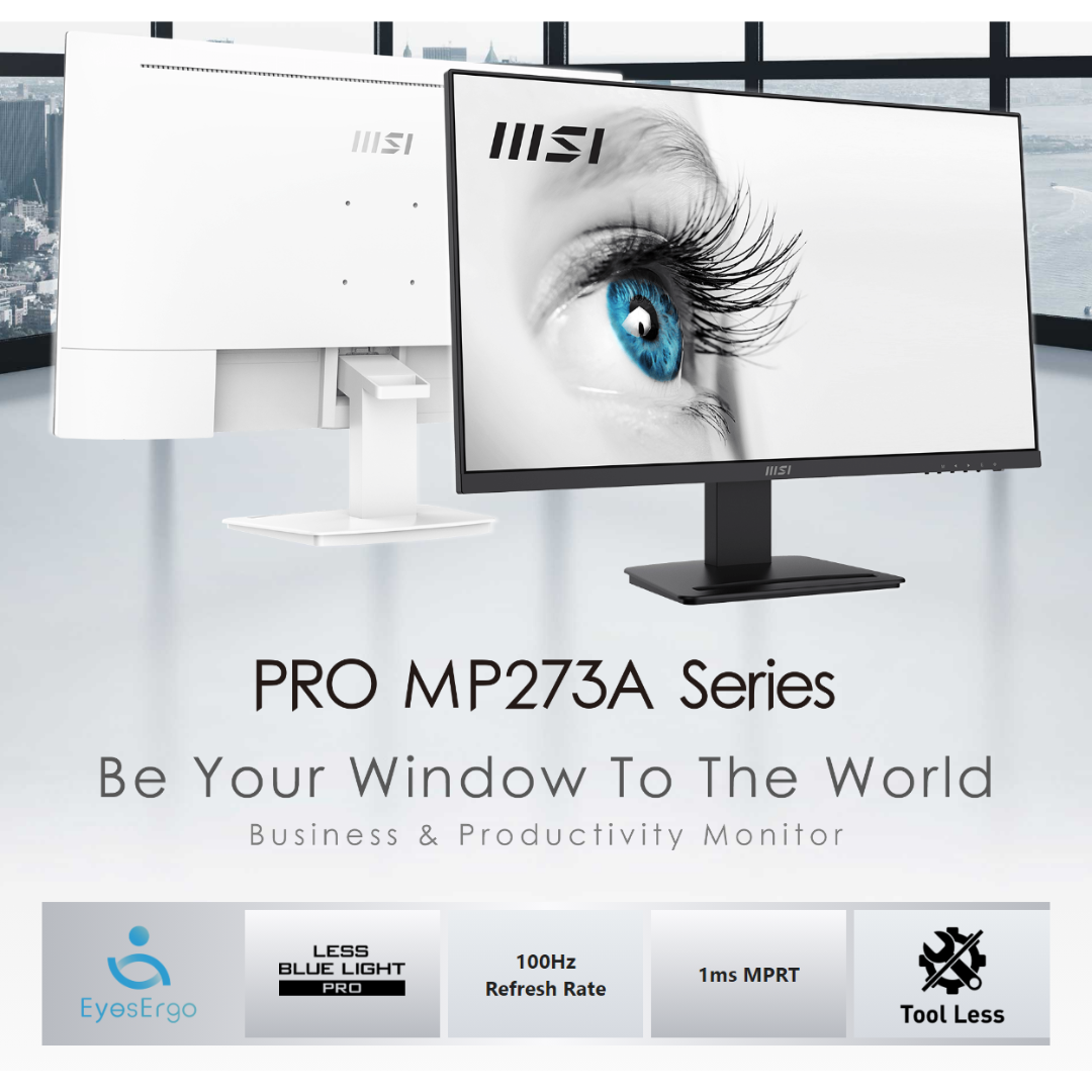 MSI Pro MP273AW White 27" IPS 100Hz 1920X1080 1ms Gaming Monitor