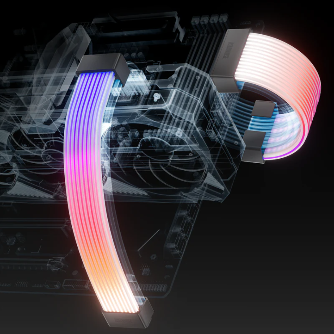 Asiahorse Aurora ARGB PSU Cable Cover Set (Black/White)