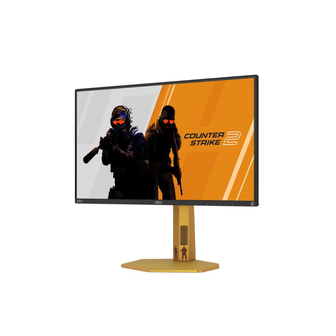 AOC CS25G 24" IPS 310Hz FHD 1920x1080 0.3Ms Nvidia G-Sync Gaming Monitor with Height / Tilt / Swivel / Pivot Adjustment (Black/Gold)